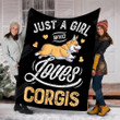 Just A Girl Who Loves Corgi Dog Gs-Cl-Dt0903 Fleece Blanket