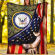 Custom Blanket U.S Navy Flag Blanket - Fleece Blanket