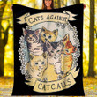 Customs Blanket Cats Against Catcalls Feminist Activist Blanket - Fleece Blanket