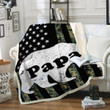Customs Blanket Mens Papa Bear Camouflage Blanket - Fleece Blanket