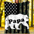 Customs Blanket Mens Papa Bear Camouflage Blanket - Fleece Blanket