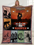 I Asked God For A Hero He Sent Me My Roofer Husband And Wife Sunset Gs-Cl-Ml1101 Fleece Blanket