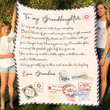 Letter From Grandma To Granddaughter - Fleece Blanket - Gifts For Granddaughters, Christmas Gifts, Blankets With Quotes