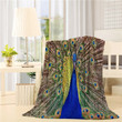 A Beautiful Peacock With Colorful Feathers Throw Blanket
