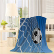 Soccer Ball Kicked Into The Back Of A Goal Throw Blanket