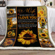 (Xh7) Sunflower Blanket - Husband To Wife - I Love You