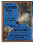 Wolf Love Message Of Grandfather To Granddaughter Fleece Blanket