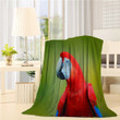 Scarlet Macaw Big Red Parrot Throw Blanket