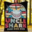 Custom Blanket Uncle Shark Blanket - Perfect Gift For Uncle - Fleece Blanket