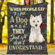 Customs Blanket West Highland White Terrier Dog Blanket - Valentines Day Gifts - Fleece Blanket