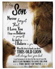 Never Forget I Love You Lion Design Lovely Message Gifts For Son Fleece Blanket