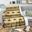 Running Horse Pattern Print Fleece Blanket