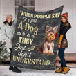 Customs Blanket Yorkshire Terrier Dog Blanket - Valentines Day Gifts - Fleece Blanket