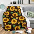 Yellow Sunflower Pattern Print Design Fleece Blanket