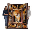 3D Fox Wild Animals Premium Quilt Blanket Size Throw, Twin, Queen, King, Super King