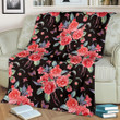 Pink Camellia Pattern Print Design Fleece Blanket