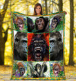 3D Monkey Wild Animals Premium Quilt Blanket Size Throw, Twin, Queen, King, Super King