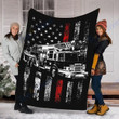 Custom Blanket Fireman Blanket - Perfect Gift For Dad - Fleece Blanket