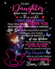 Daughter Quilt To My Daughter More Than Anything In This World Mom Butterflies Black Premium Quilt Blanket Size Throw, Twin, Queen, King, Super King