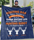 Gifts For Hunting Dad Children Name Custom Text Printed Fleece Blanket