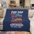 Amazing Birthday Gift For Dad Uncle And Grandpa Superhero Printed Fleece Blanket