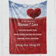 To Wife I Love You Then Red Heart Tree Printed Fleece Blanket