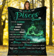 For Daughter I'M A Pisces Queen I Have Three Sides Printed Fleece Blanket
