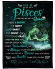 For Daughter I'M A Pisces Queen I Have Three Sides Printed Fleece Blanket