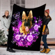 Customs Blanket German Shepherd Purple Dog Blanket - Valentines Day Gifts - Fleece Blanket