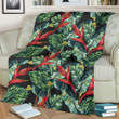 Bird Of Paradise Palm Tree Pattern Print Design Fleece Blanket