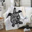 Custom Blanket Skip A Straw Save A Turtle Blanket - Fleece Blanket