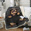 Custom Blanket Hovawart Dog Pocket Blanket - Fleece Blanket