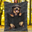 Custom Blanket Hovawart Dog Pocket Blanket - Fleece Blanket