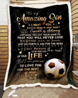 Custom Text Name Number For Son From Mom Soccer You Will Never Lose Fleece Blanket