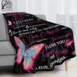 To My Granddaughter Love You Grandma Butterfly Blanket Bedgag™