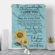To My Granddaughter I Will Always Be With You Love Grandma Sunflower Blanket Bedgag™