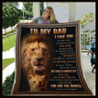 (Xh115) Customizable Lion Blanket- To My Dad- I Love You