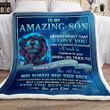 (Xh82) Customizable Lion Blanket - Dad To Son - I Love You