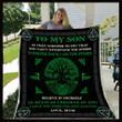 (H265) Customizable Viking Blanket - Mom To Son - Love You