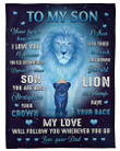 This Old Lion Will Always Have Your Back Dad To Son Fleece Blanket