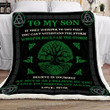 (H265) Customizable Viking Blanket - Mom To Son - Love You