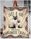 Just A Girl Who Loves Siamese Cats Blanket