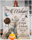 I'M Not A Widow Personalized Name Butterfly Blanket