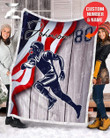  Christmas Gift Personalized Football Flag Fleece Blanket