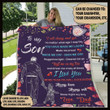 (Xh270) Customizable Family Blanket- Dad To Son- I Love You
