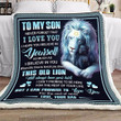 (Xh276) Customizable Lion Blanket- Dad To Son- Old Lion