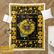 Dachshund Sunflower Personalize Custom Name Blanket