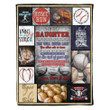 Baseball Lover To My Daughter Lovely Quote Letter From Mom & Dad Throw Chistmas Gift Ideas Cozy Fleece Blanket, Sherpa Blanket