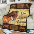 Custom Blanket Horse Girls Personalized Name Blanket - Fleece Blanket