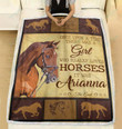 Custom Blanket Horse Girls Personalized Name Blanket - Fleece Blanket